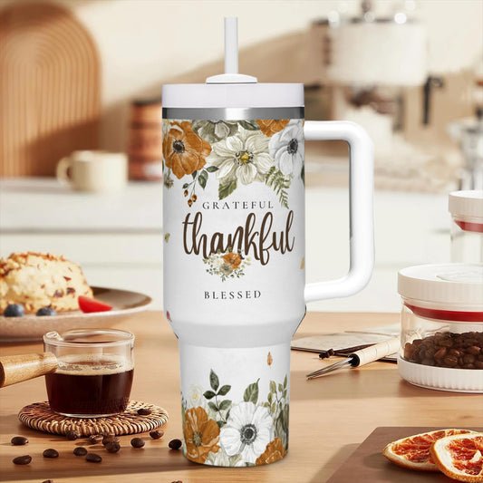 Autumn Tumbler *Grateful, Thankful, Blessed*