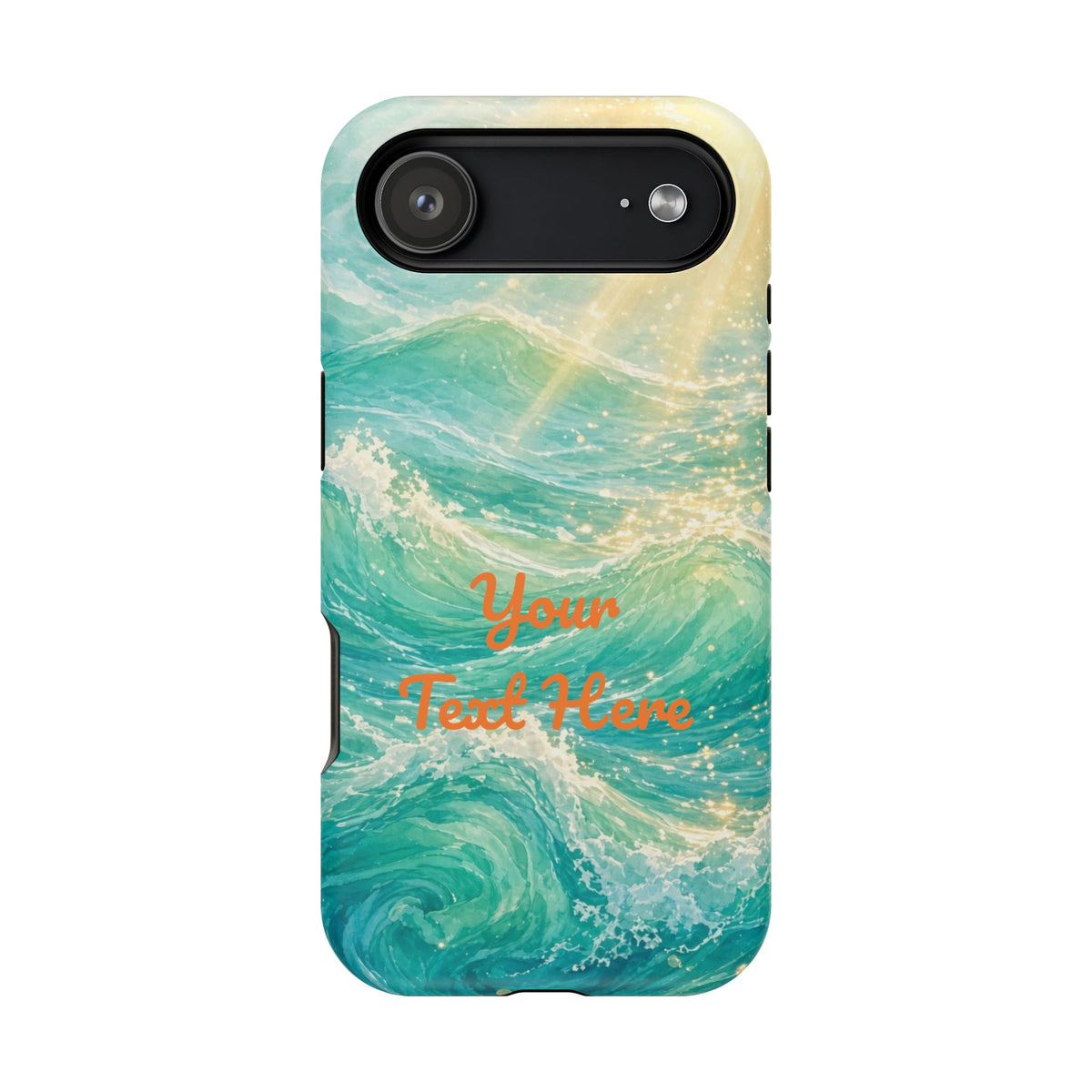 Personalized Magnetic Impact Phone Case – Custom Name or Verse on Ocean Waves - for iPhone and Samsung