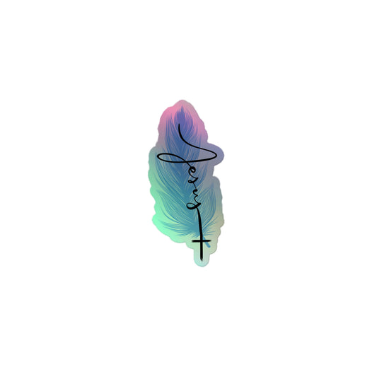 An Angel Feathers Original - Jesus - holographic stickers