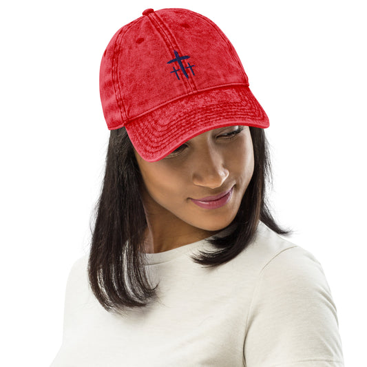 An Angel Feathers Original - Three Crosses - Embroidered Cotton Twill Cap